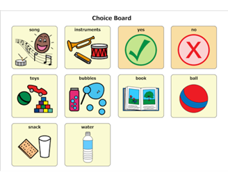Visual Support of a Choice Board